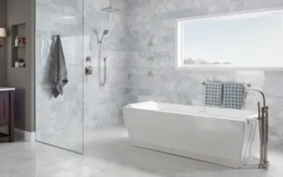 10 hermosas formas de usar acabado de mármol blanco en tu baño