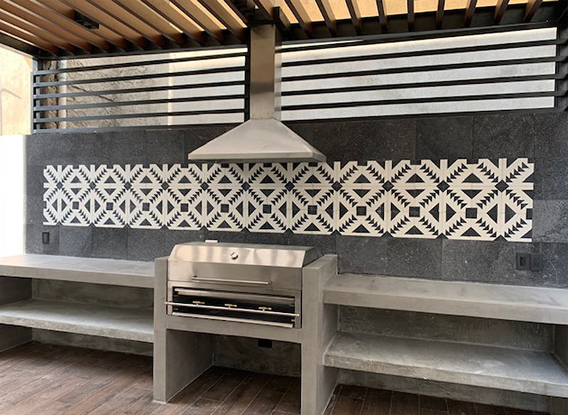 PALACE BLACK 01 - F882411-01 CEMENT TILES FOR BACKSPLASHES MOSAICOS DE CEMENTO PARA PAREDES